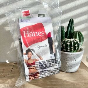 Hanes Originals Women’s Bikini Underwear 6-Pack Cotton Stretch Size 8/XL NWT